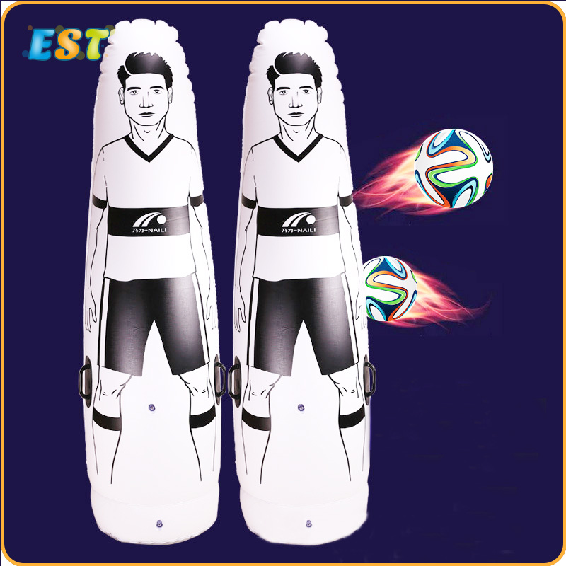 Custom PVC inflatable air body goalkeeper dummy with handle for soccer used