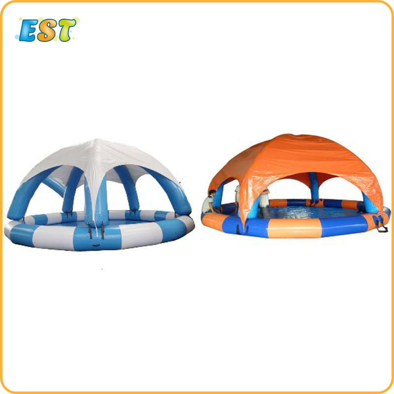 Children outdoor inflatable swimming pool with cover for water toys