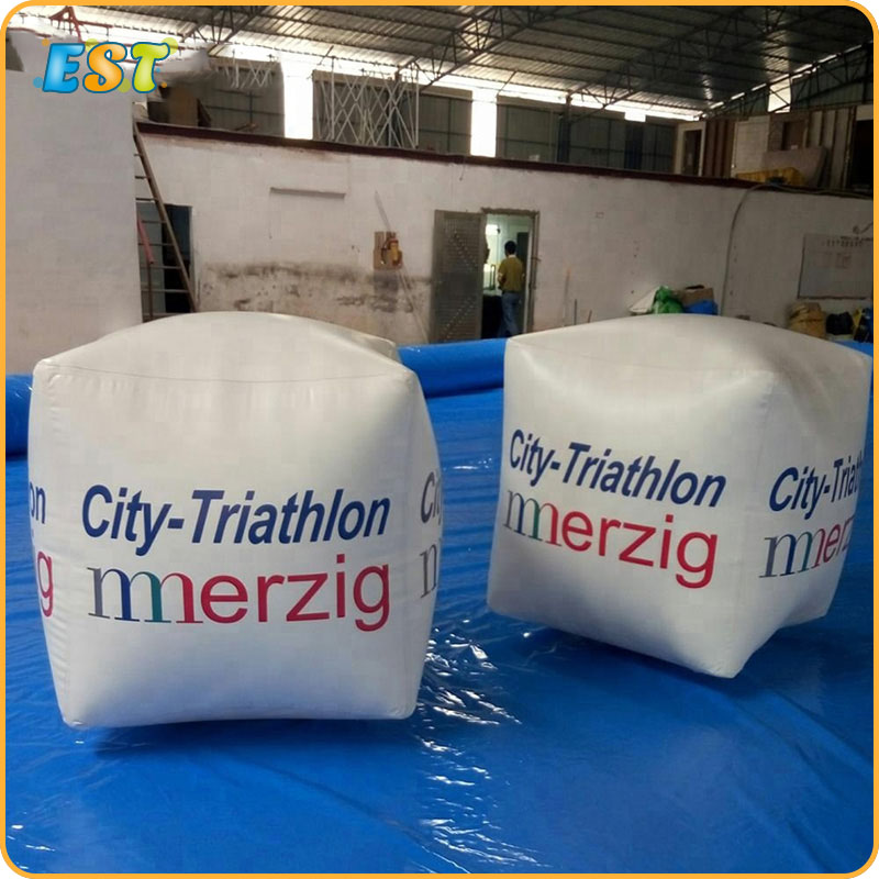 Custom printing White Square shape Inflatable water bouy For Marker
