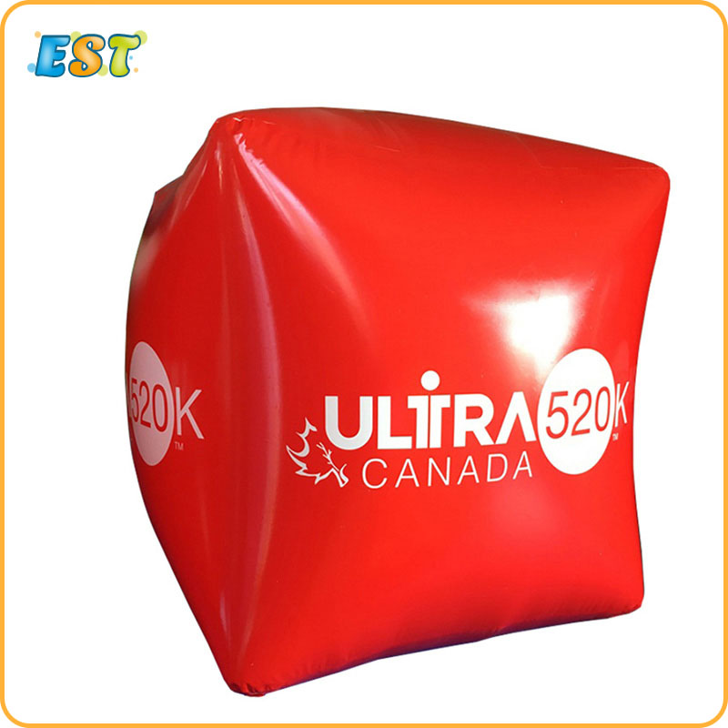 Custom logo printing red square buoy for sale